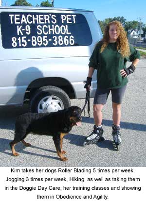 Photo of Kim and Shakespeare Rollerblading